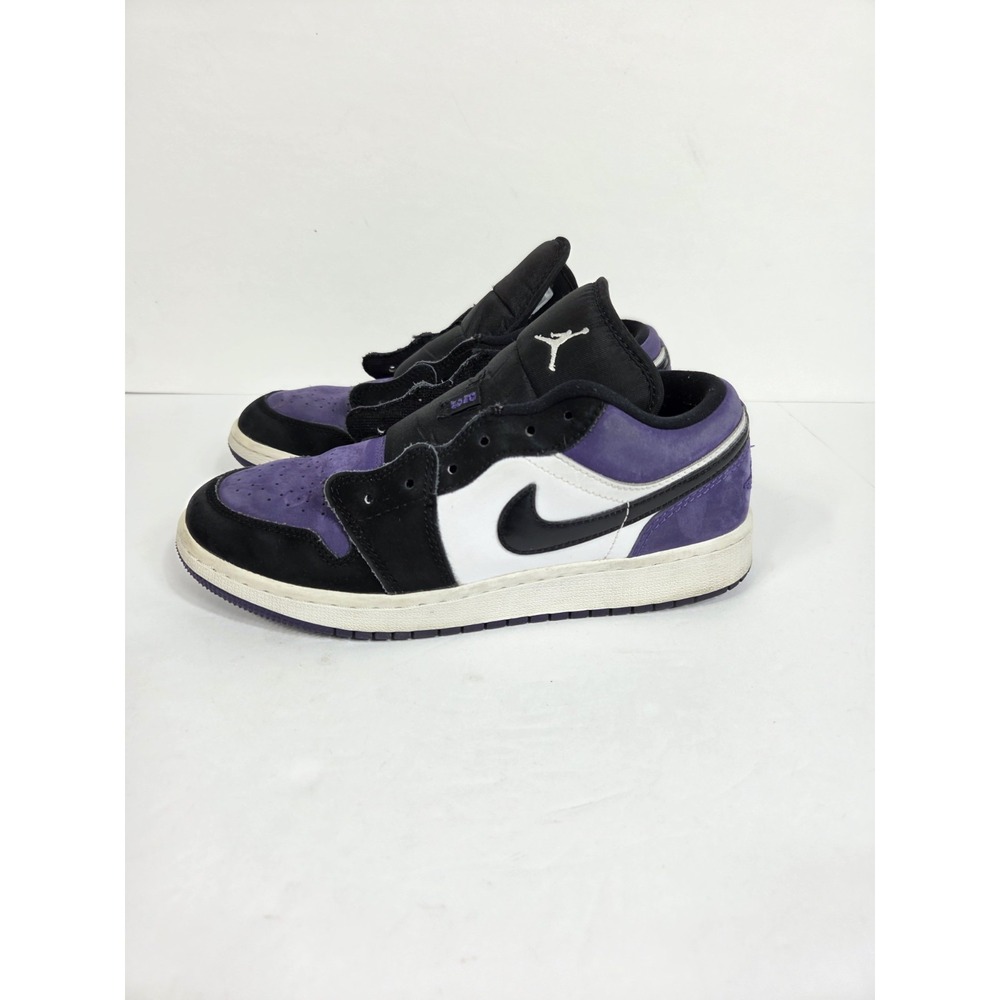 Air Jordan 1 Retro Low Top Court Purple Black  Youth 5 Y = Women 6.5 NO LACES
